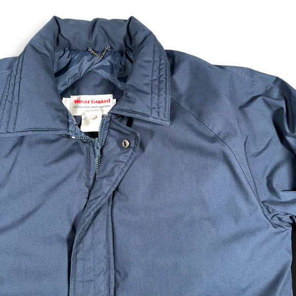 Vintage WearGuard Jacket Adult MEDIUM Blue Waterproof Quilted Workwear 90s - Picture 2 of 8